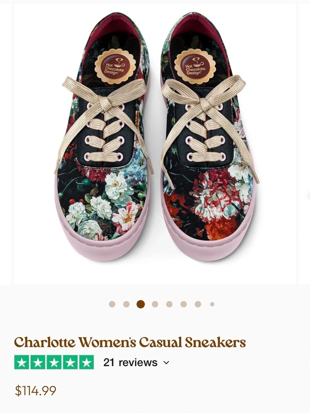 Hot Chocolate Charlotte Floral Sneakers